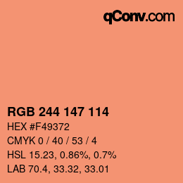 Color code: RGB 244 147 114 | qconv.com