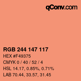 Color code: RGB 244 147 117 | qconv.com