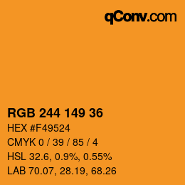 颜色代码: RGB 244 149 36 | qconv.com
