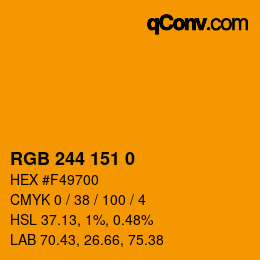 カラーコード: RGB 244 151 0 | qconv.com