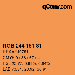 Color code: RGB 244 151 81 | qconv.com