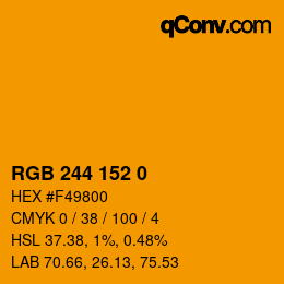 颜色代码: RGB 244 152 0 | qconv.com