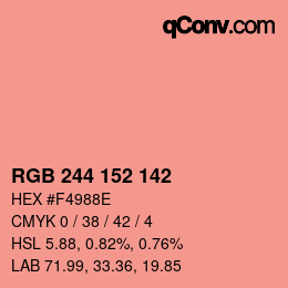 Color code: RGB 244 152 142 | qconv.com