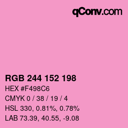 カラーコード: RGB 244 152 198 | qconv.com