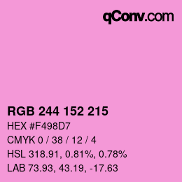 カラーコード: RGB 244 152 215 | qconv.com