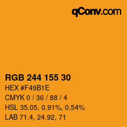 カラーコード: RGB 244 155 30 | qconv.com