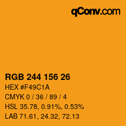 カラーコード: RGB 244 156 26 | qconv.com