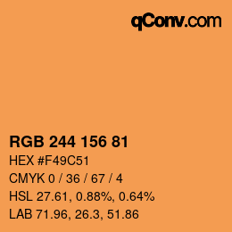 Color code: RGB 244 156 81 | qconv.com