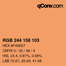 カラーコード: RGB 244 158 103 | qconv.com