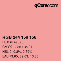 カラーコード: RGB 244 158 158 | qconv.com