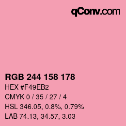 カラーコード: RGB 244 158 178 | qconv.com