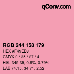 カラーコード: RGB 244 158 179 | qconv.com