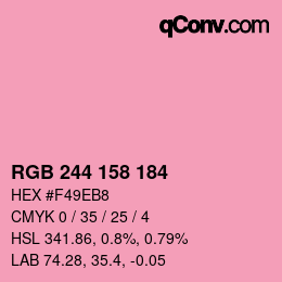 カラーコード: RGB 244 158 184 | qconv.com