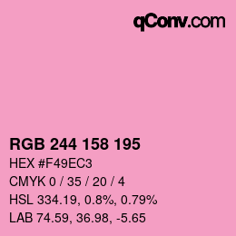 カラーコード: RGB 244 158 195 | qconv.com