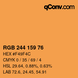 カラーコード: RGB 244 159 76 | qconv.com