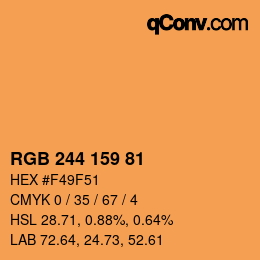Color code: RGB 244 159 81 | qconv.com