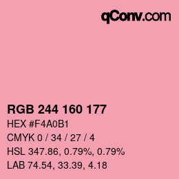 Color code: RGB 244 160 177 | qconv.com