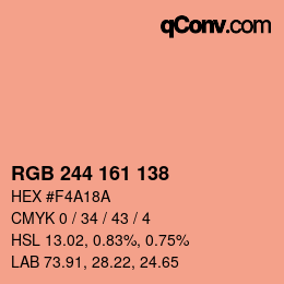 Color code: RGB 244 161 138 | qconv.com