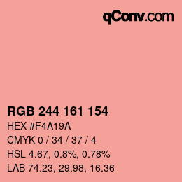 カラーコード: RGB 244 161 154 | qconv.com