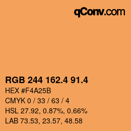 カラーコード: RGB 244 162.4 91.4 | qconv.com
