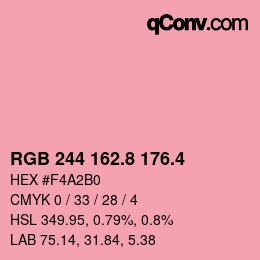 カラーコード: RGB 244 162.8 176.4 | qconv.com