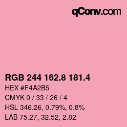 カラーコード: RGB 244 162.8 181.4 | qconv.com