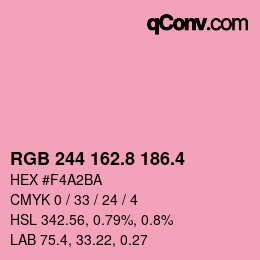 カラーコード: RGB 244 162.8 186.4 | qconv.com