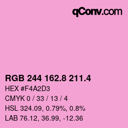 カラーコード: RGB 244 162.8 211.4 | qconv.com