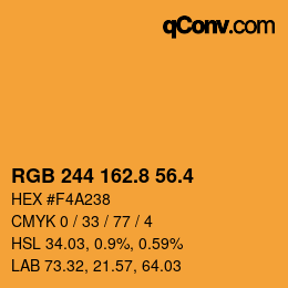 カラーコード: RGB 244 162.8 56.4 | qconv.com