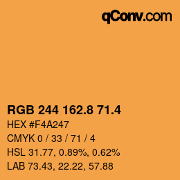 カラーコード: RGB 244 162.8 71.4 | qconv.com