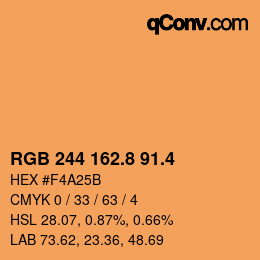カラーコード: RGB 244 162.8 91.4 | qconv.com