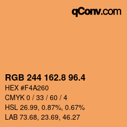 カラーコード: RGB 244 162.8 96.4 | qconv.com