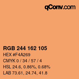 Color code: RGB 244 162 105 | qconv.com