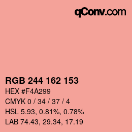 Color code: RGB 244 162 153 | qconv.com