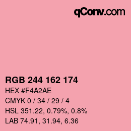 Color code: RGB 244 162 174 | qconv.com