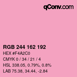 Color code: RGB 244 162 192 | qconv.com