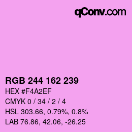 Color code: RGB 244 162 239 | qconv.com