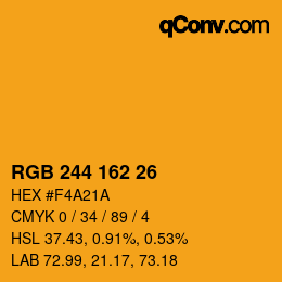 Color code: RGB 244 162 26 | qconv.com