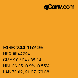 Color code: RGB 244 162 36 | qconv.com