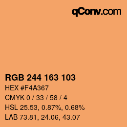 颜色代码: RGB 244 163 103 | qconv.com