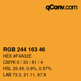 Farbcode: RGB 244 163 46 | qconv.com
