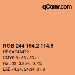 カラーコード: RGB 244 164.2 114.6 | qconv.com