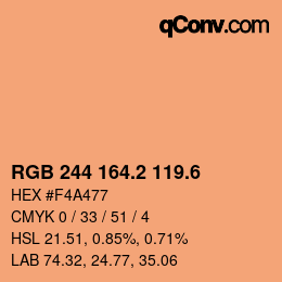 カラーコード: RGB 244 164.2 119.6 | qconv.com