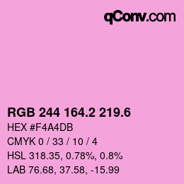 カラーコード: RGB 244 164.2 219.6 | qconv.com