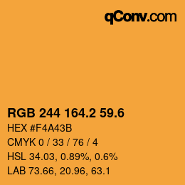 カラーコード: RGB 244 164.2 59.6 | qconv.com