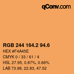カラーコード: RGB 244 164.2 94.6 | qconv.com