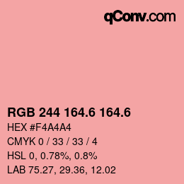 カラーコード: RGB 244 164.6 164.6 | qconv.com