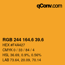 カラーコード: RGB 244 164.6 39.6 | qconv.com