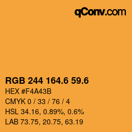 カラーコード: RGB 244 164.6 59.6 | qconv.com