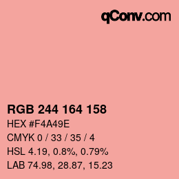 Color code: RGB 244 164 158 | qconv.com